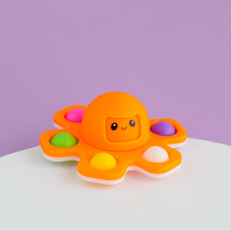 Fidget Toys Autism Stress Relief Silicone Interactive Flip Octopus Change Faces Spinner Push Pop Bubble Fidget Toy for Spinners