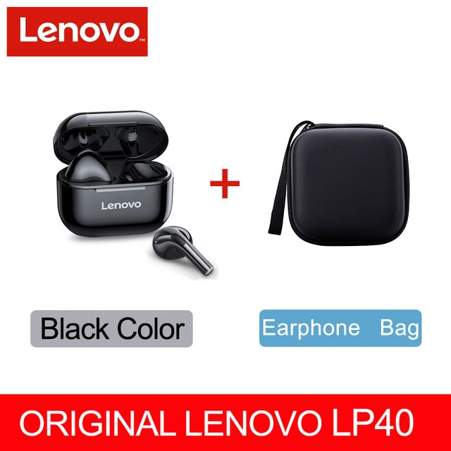 NEW Original Lenovo LP40 TWS Wireless Earphone Bluetooth5.0 Dual Stereo Noise Reduction Bass Touch Control Long Standby Earbuds