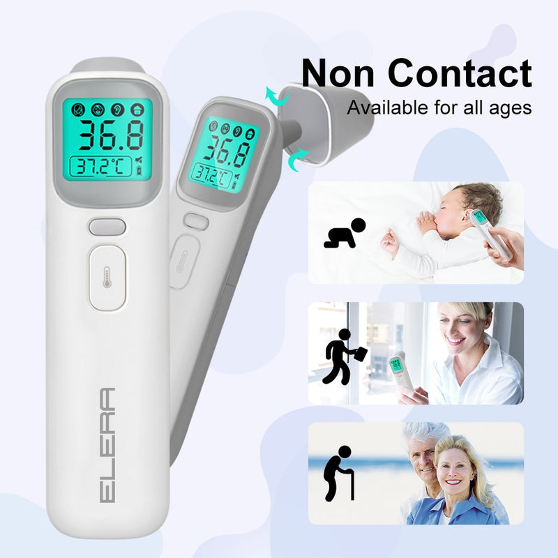 ELERA Baby Thermometer Infrared Digital LCD Body Measurement Forehead Ear Non-Contact Adult Fever IR Children Termometro