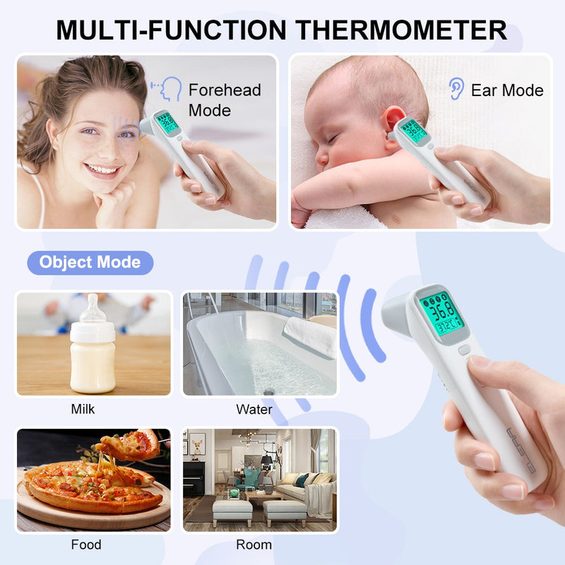 ELERA Baby Thermometer Infrared Digital LCD Body Measurement Forehead Ear Non-Contact Adult Fever IR Children Termometro