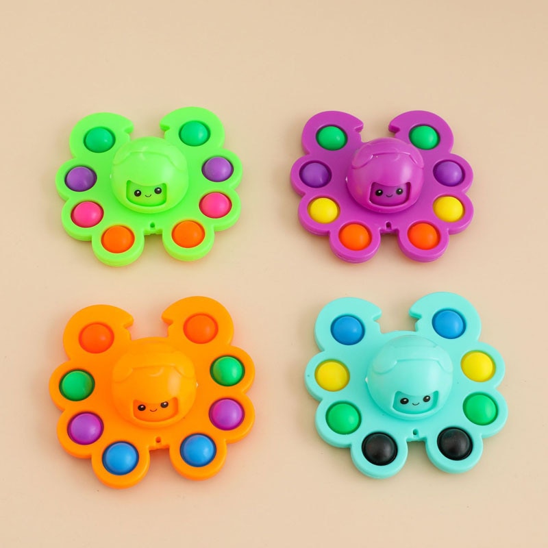 Fidget Toys Autism Stress Relief Silicone Interactive Flip Octopus Change Faces Spinner Push Pop Bubble Fidget Toy for Spinners