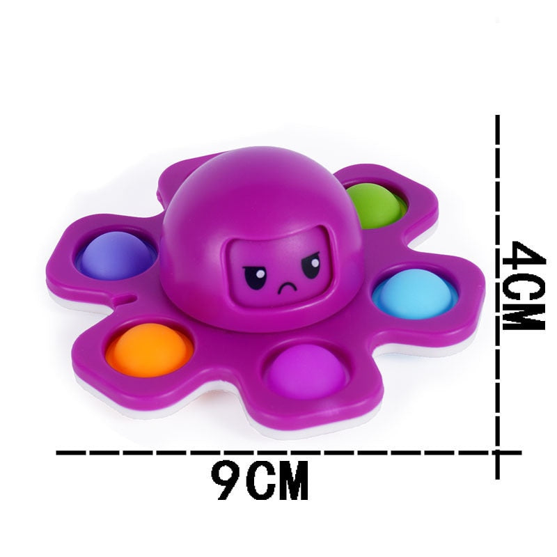 Fidget Toys Autism Stress Relief Silicone Interactive Flip Octopus Change Faces Spinner Push Pop Bubble Fidget Toy for Spinners