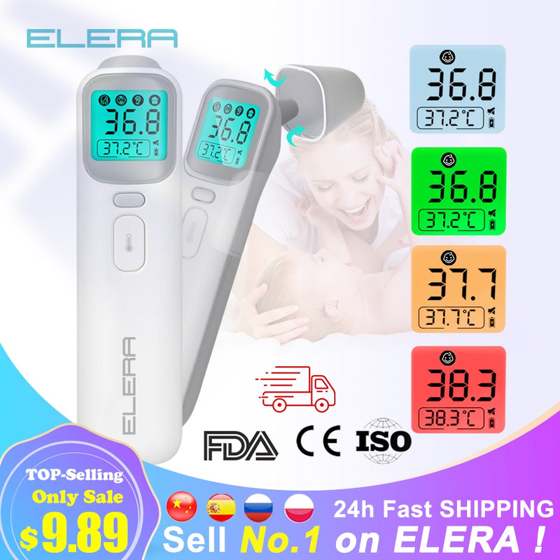 ELERA Baby Thermometer Infrared Digital LCD Body Measurement Forehead Ear Non-Contact Adult Fever IR Children Termometro