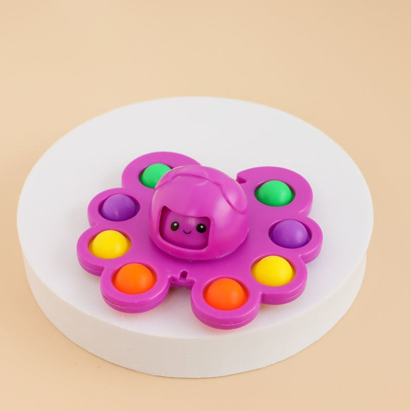 Fidget Toys Autism Stress Relief Silicone Interactive Flip Octopus Change Faces Spinner Push Pop Bubble Fidget Toy for Spinners