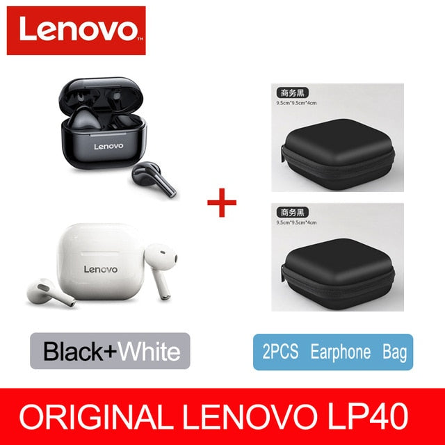 NEW Original Lenovo LP40 TWS Wireless Earphone Bluetooth5.0 Dual Stereo Noise Reduction Bass Touch Control Long Standby Earbuds