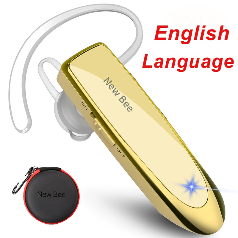 New Bee Bluetooth 5.0 Wireless Headset Earbuds Earpiece with Mic Mini Handsfree Earphones 24Hrs Headphones for iPhone xiaomi