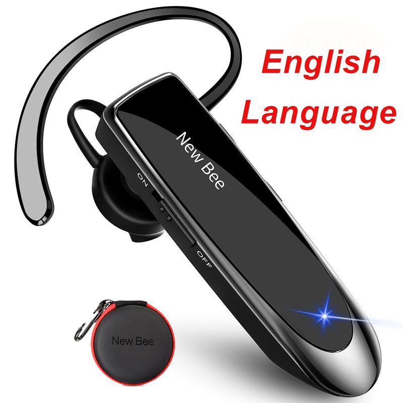 New Bee Bluetooth 5.0 Wireless Headset Earbuds Earpiece with Mic Mini Handsfree Earphones 24Hrs Headphones for iPhone xiaomi