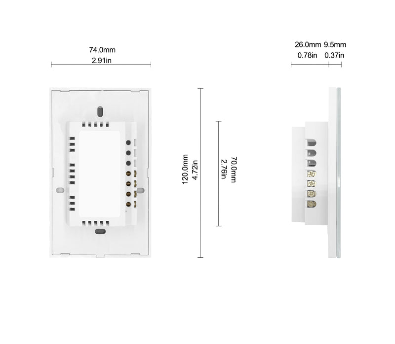 Smart Wifi Touch Switch No Neutral Wire Required Smart Home 1/2/3 Gang Light Switch 220V Support Alexa Tuya App 433RF Remote