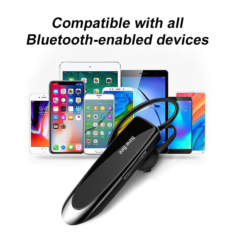 New Bee Bluetooth 5.0 Wireless Headset Earbuds Earpiece with Mic Mini Handsfree Earphones 24Hrs Headphones for iPhone xiaomi