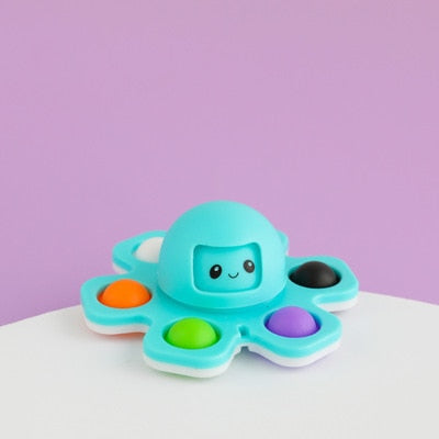 Fidget Toys Autism Stress Relief Silicone Interactive Flip Octopus Change Faces Spinner Push Pop Bubble Fidget Toy for Spinners