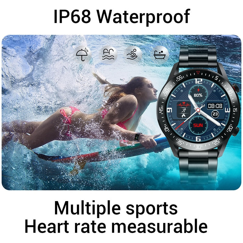 LIGE New Smart watch Men Full touch Screen Sports Fitness watch IP68 waterproof Bluetooth Suitable For Android ios Smart watch