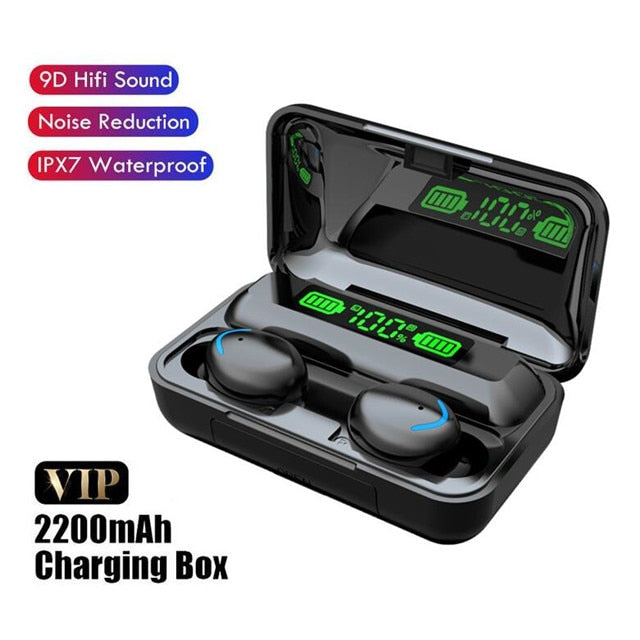 TWS Bluetooth Earphones 2200mAh Charging Box Wireless Headphone Fone Stereo Wireless Headset with Mic Sports Waterproof Earbuds